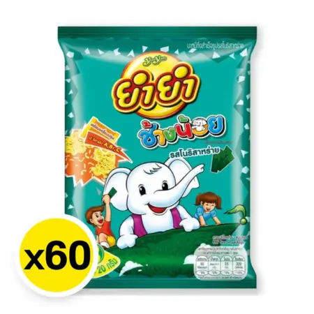 บะหมี่กึ่งสำเร็จรูป  ยำยำ ช้างน้อย รสโนริสาหร่าย 20 กรัม x 60