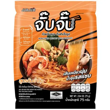 Jup Jup, Ubon instant noodle soup, Tom Yum Kung flavor, 75 grams