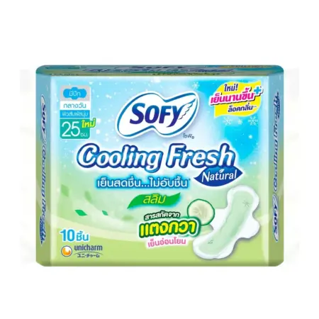 Sofy Cooling Fresh Natural with wings 25cm. 10 pieces