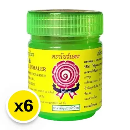 Herbal inhaler, green bottle, Red Bow brand, 5 grams x 6