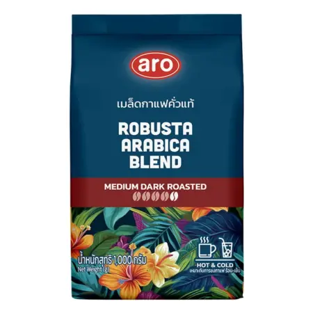 aro เมล็ดกาแฟคั่วแท้ 1000 กรัม ส่วนผสม โรบัสต้า อราบิก้า