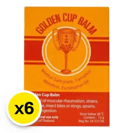 ยาหม่องตราถ้วยทอง 12 กรัม x 6