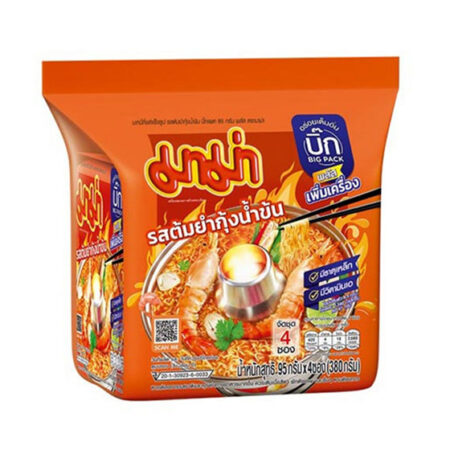 Mama Big Pack Instant Noodles, Tom Yum Kung Flavor, 95 g., Pack of 4