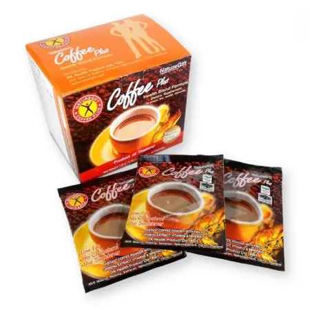 คอฟฟี่พลัส ผสมไฟเบอร์ สารสกัดโสม วิตามินและแร่ธาตุ 13.5 กรัม บรรจุ 10 ซอง