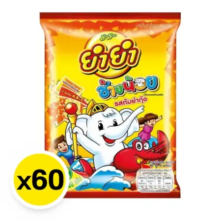 บะหมี่กึ่งสำเร็จรูป ยำยำช้างน้อย รสต้มยำกุ้ง 22 กรัม x 60