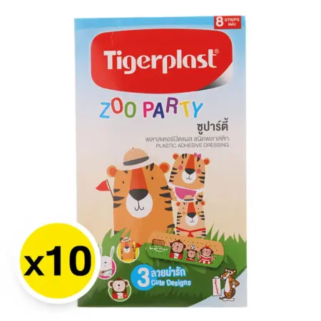 Tiger Plast wound plaster, plastic type, 8 sheets x 10
