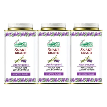 ตรางู แป้งเย็น กลิ่นเฟรนช์ ลาเวนเดอร์ รีแล็กซิ่ง 140 ก. x 3