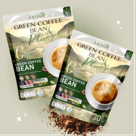 กาแฟ กรีนคอฟฟี่ บีน พลัส จากแบรนด์แจ่มใส 1 แพค = 30 ซอง