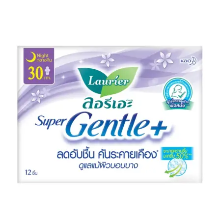 ลอรีเอะ ซูเปอร์ เจนเทิล พลัส ผ้าอนามัยแบบมีปีก 30 ซม. 6 ชิ้น x 6