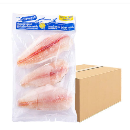 เซพแพ็ค เนื้อปลาแพนกาเซียสแล่ไม่ตัดแต่งแช่แข็ง 1 กก. x 10