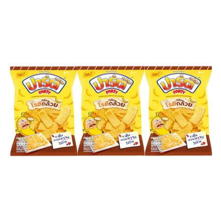 ปาร์ตี้ ขนมอบกรอบ รสโรตีกล้วยหอม 48 ก. x 3