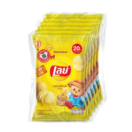 เลย์ มันฝรั่งแท้ทอดกรอบ รสมันฝรั่งแท้ 48 ก. x 6