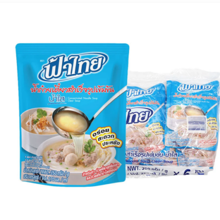 ฟ้าไทย น้ำก๋วยเตี๋ยวสำเร็จรูปเข้มข้น น้ำใส 350 ก. x 6