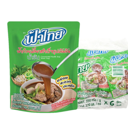 ฟ้าไทย น้ำก๋วยเตี๋ยวสำเร็จรูปเข้มข้น (น้ำข้น) 350 ก. x 6