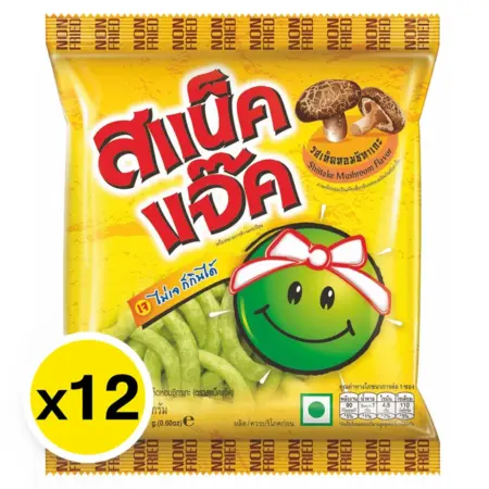 สแน็คแจ๊ค ขนมถั่วลันเตาอบกรอบ รสเห็ดหอมชิทาเกะ 17 ก. x 12