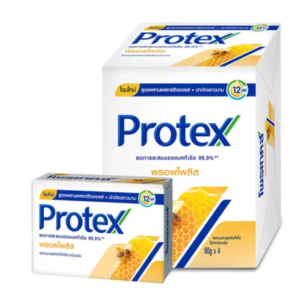 โพรเทคส์ สบู่ก้อน สูตรพรอพโพลิส 60 ก. แพ็ค 4