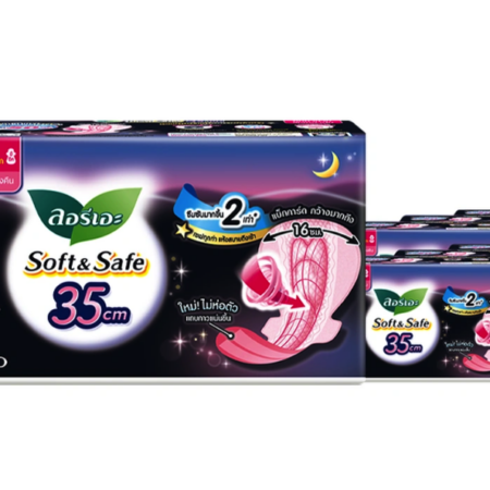 ลอรีเอะ ซอฟท์&เซฟ กลางคืน 35 ซม. มีปีก 4 ชิ้น x 6