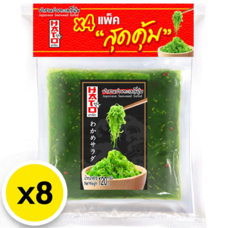 ฮาโตะ ยำสาหร่ายทะเลญี่ปุ่น (120 ก. 4 แพ็ค) x 8