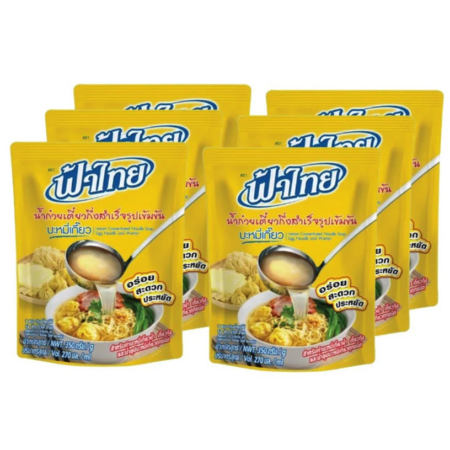 ฟ้าไทย น้ำก๋วยเตี๋ยวกึ่งสำเร็จรูปเข้มข้น 350 กรัม x 6