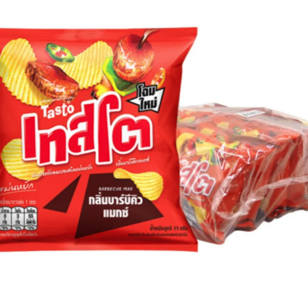 เทสโต มันฝรั่งแท้ทอดกรอบแผ่นหยัก รสบาร์บีคิวแมกซ์ 11 ก. x 12
