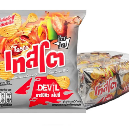 เทสโต เดวิล มันฝรั่งแผ่นหยัก รสบาร์บีคิวแมกซ์สไปซี 11 ก. x 12