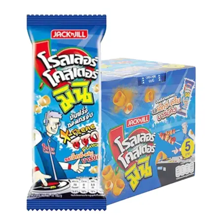 โรลเลอร์ โคสเตอร์ มันฝรั่งทอดกรอบรูปวง รสเอ็กซตรีมบาร์บีคิว 14 ก. x 12