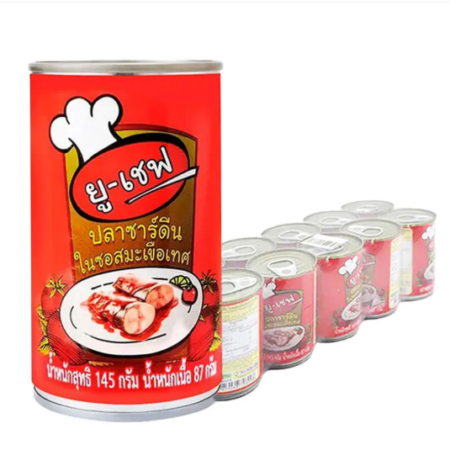ยูเชฟ ซาร์ดีนในซอสมะเขือเทศ 145 ก. x 10