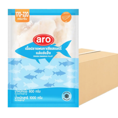 เอโร่ เนื้อปลาแพนกาเซียสแล่แช่แข็ง (170-220 ก./ชิ้น) 1 กก. x 10