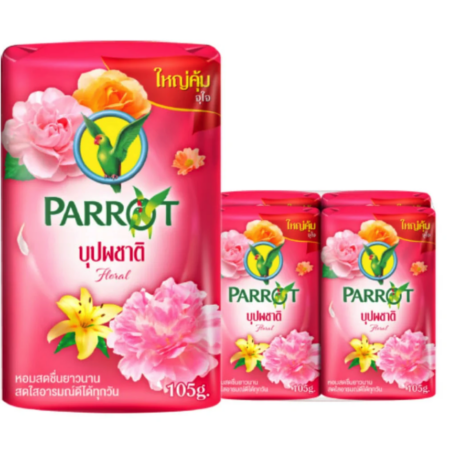 สบู่ก้อน ตรานกแก้ว กลิ่น บุปผชาติ 105 กรัม x4