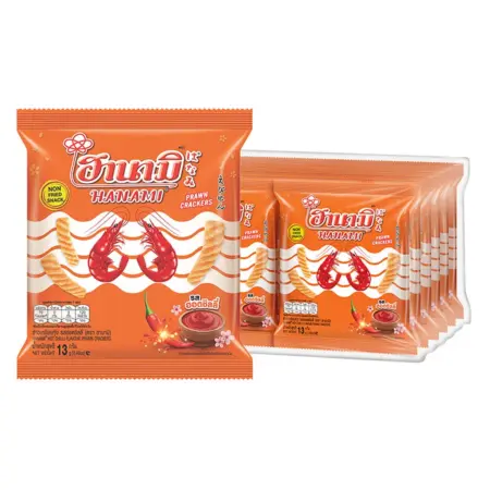ฮานามิ ข้าวเกรียบกุ้ง รสฮอตชิลลี่ 13 ก. x 12