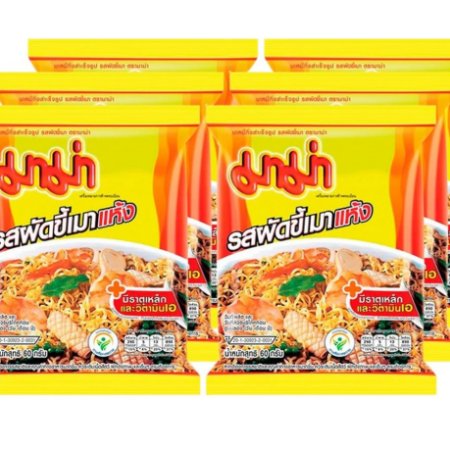 มาม่าบะหมี่รสผัดขี้เมา แพค 6 ซอง
