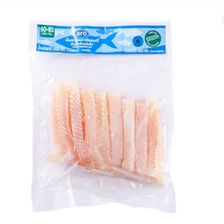 เอโร่ เนื้อปลาแพนกาเซียส ส่วนลำตัวแช่แข็ง (60-80 ก./ชิ้น) 1 กก.