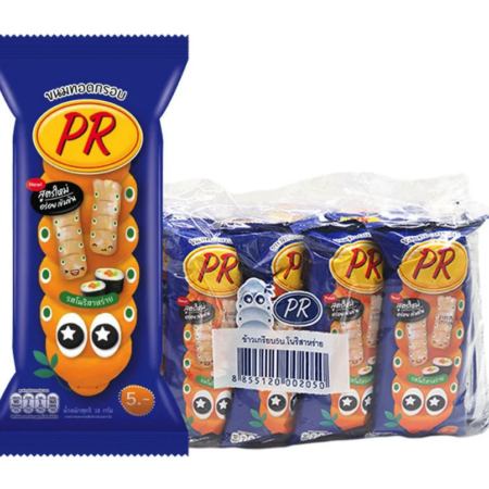 พีอาร์ ขนมทอดกรอบ รสโนริสาหร่าย 18 ก. x 12