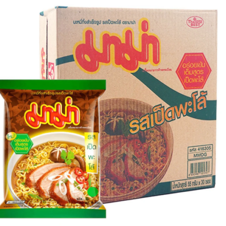 มาม่า บะหมี่กึ่งสําเร็จรูป รสเป็ดพะโล้ 55 กรัม x 30 ซอง ยกลัง