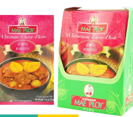 แม่พลอย น้ำพริกแกงมัสมั่น 50 กรัม บรรจุ 12 ซอง