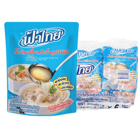 ฟ้าไทย น้ำก๋วยเตี๋ยวสำเร็จรูปเข้มข้น น้ำใส 350 ก. x 6