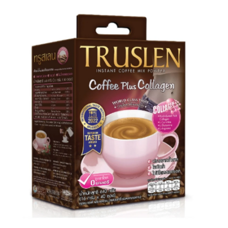 ทรูสเลน กาแฟปรุงสำเร็จชนิดผง คอฟฟี่ พลัส คอลลาเจน 16 ก. 40 ซอง