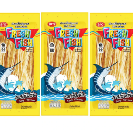 เอโร่ ปลาเส้นปรุงรส รสเข้มข้น 80 ก. x 3