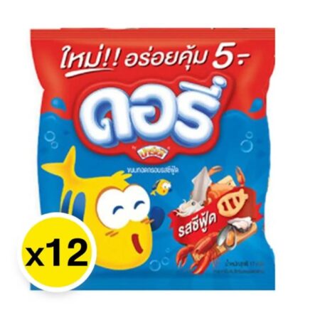 ปาร์ตี้ ดอรี่ ขนมทอดกรอบ รสซีฟู้ด 17 ก. x 12