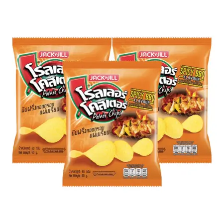 โรลเลอร์ โคสเตอร์ มันฝรั่งทอดกรอบ รสบาร์บีคิว 50 ก. x 3