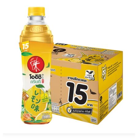 โออิชิ ชาเขียวพร้อมดื่ม รสน้ำผึ้งผสมมะนาว 370 มล. x 24