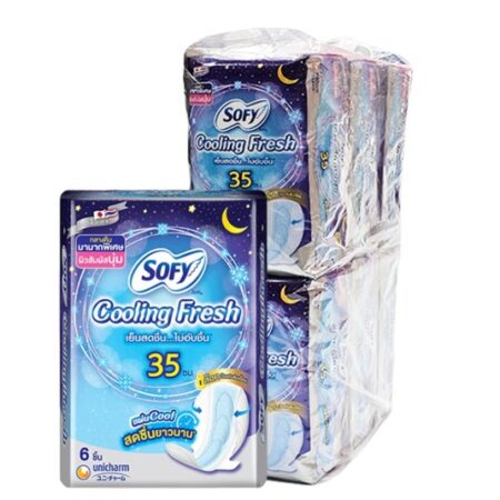 โซฟี คูลลิ่งเฟรช กลางคืน สลิม แบบมีปีก 35 ซม. 6 ชิ้น x 6
