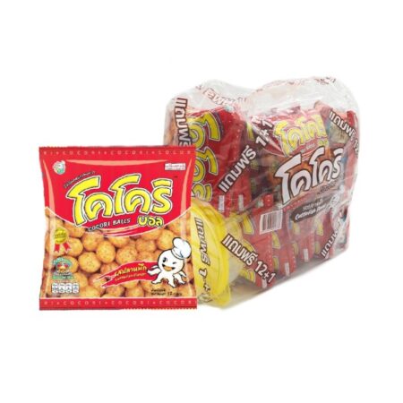 โคโคริ บอล ข้าวโพดอบกรอบ รสปลาหมึก 12 ก. x 12