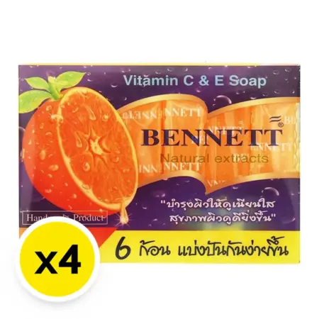 เบนเนท สบู่วิตามิน ซีและอี 25 ก. 6 ชิ้น x 4