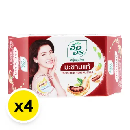 สบู่สมุนไพร มะขามแท้  ตราอิงอร 85 กรัม x 4