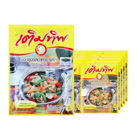 ผงปรุงรสอาหาร รสไก่ ตราเติมทิพ 75 กรัม 12 ซอง