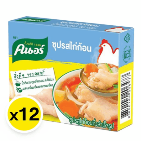 คนอร์ ซุปก้อนไก่ 40 ก. 12 ชิ้น