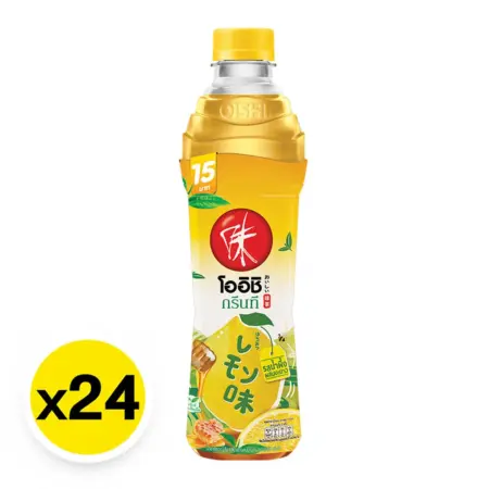 โออิชิ ชาเขียวพร้อมดื่ม รสน้ำผึ้งผสมมะนาว 370 มล. x 24