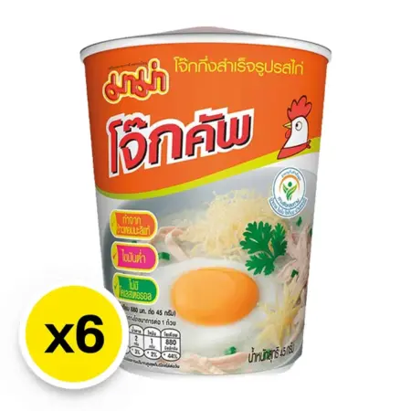 มาม่าคัพ โจ๊กกึ่งสำเร็จรูป รสไก่ 45 กรัม x 6 ถ้วย
