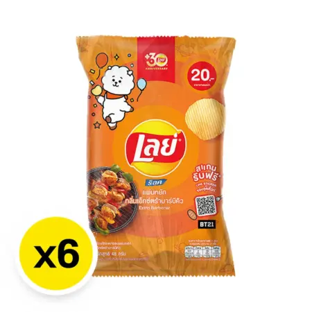 เลย์ ร็อค มันฝรั่งแท้ทอดกรอบ รสบาร์บีคิว 48 ก. x 6